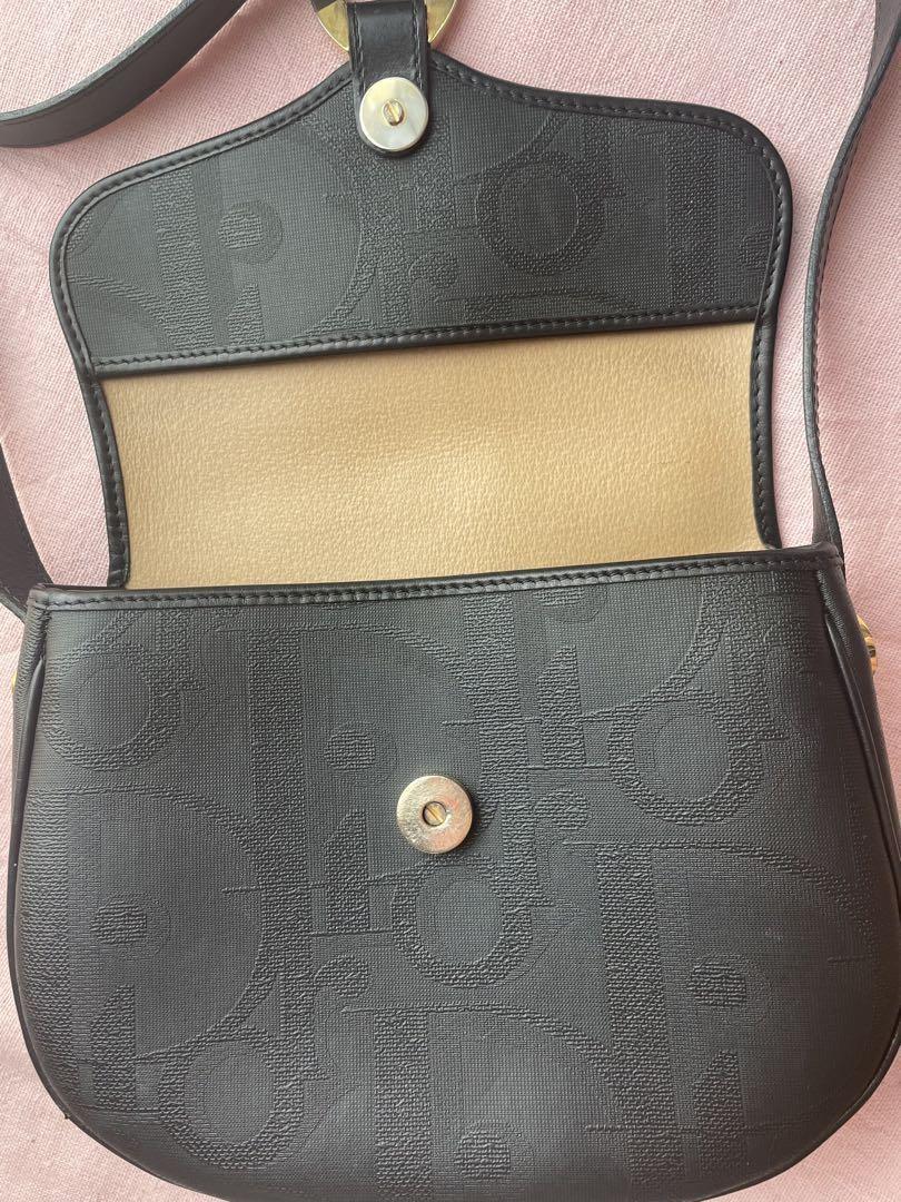 Christian Dior Shoulder Bag Purse Leather Black Authentic