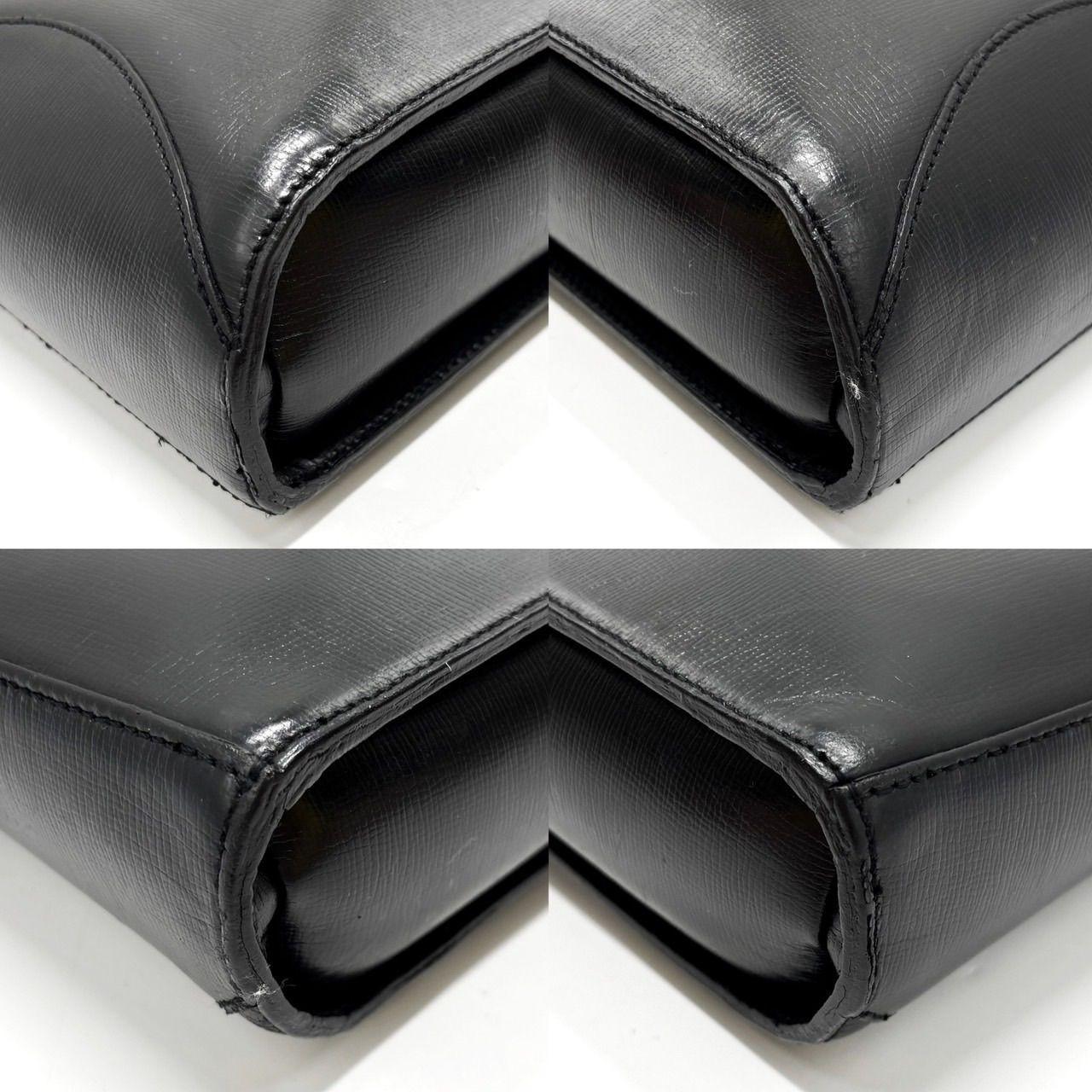 Christian Dior Shoulder Bag Purse CD Leather Black Authentic