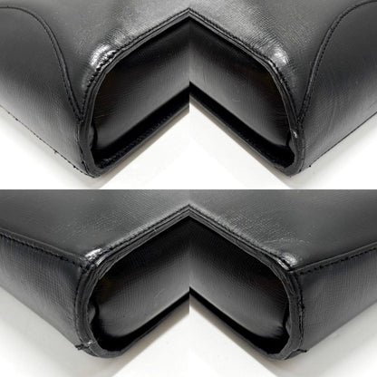 Christian Dior Shoulder Bag Purse CD Leather Black Authentic