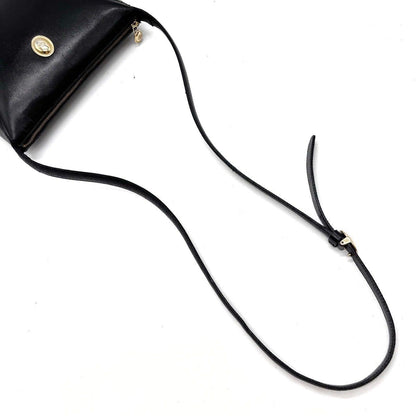 Christian Dior Shoulder Bag Purse CD Leather Black Authentic