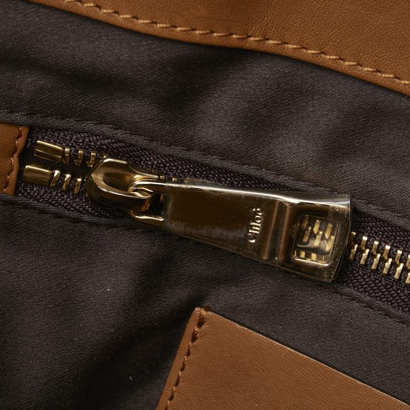 Chloe Hand Shoulder Bag Tote Purse 2way Leather Brown Authentic