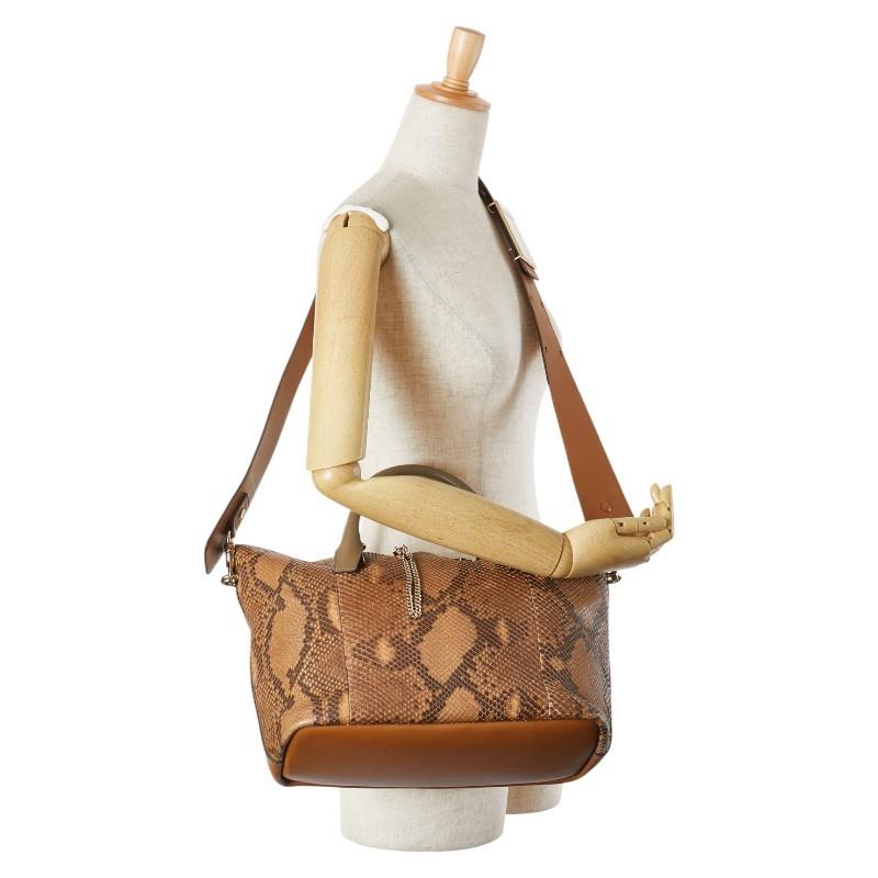 Chloe Hand Shoulder Bag Tote Purse 2way Leather Brown Authentic