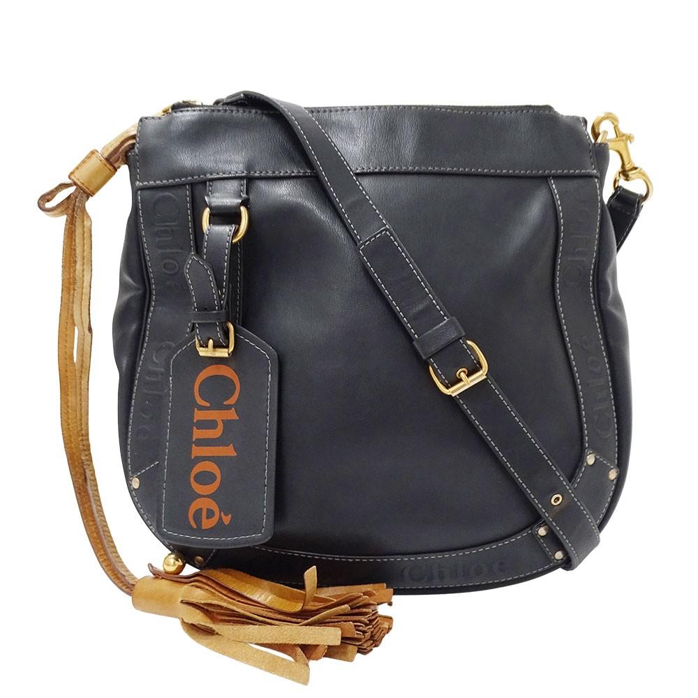 Chloe Shoulder Bag Purse Eden Leather Black Authentic