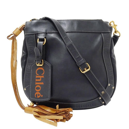 Chloe Shoulder Bag Purse Eden Leather Black Authentic