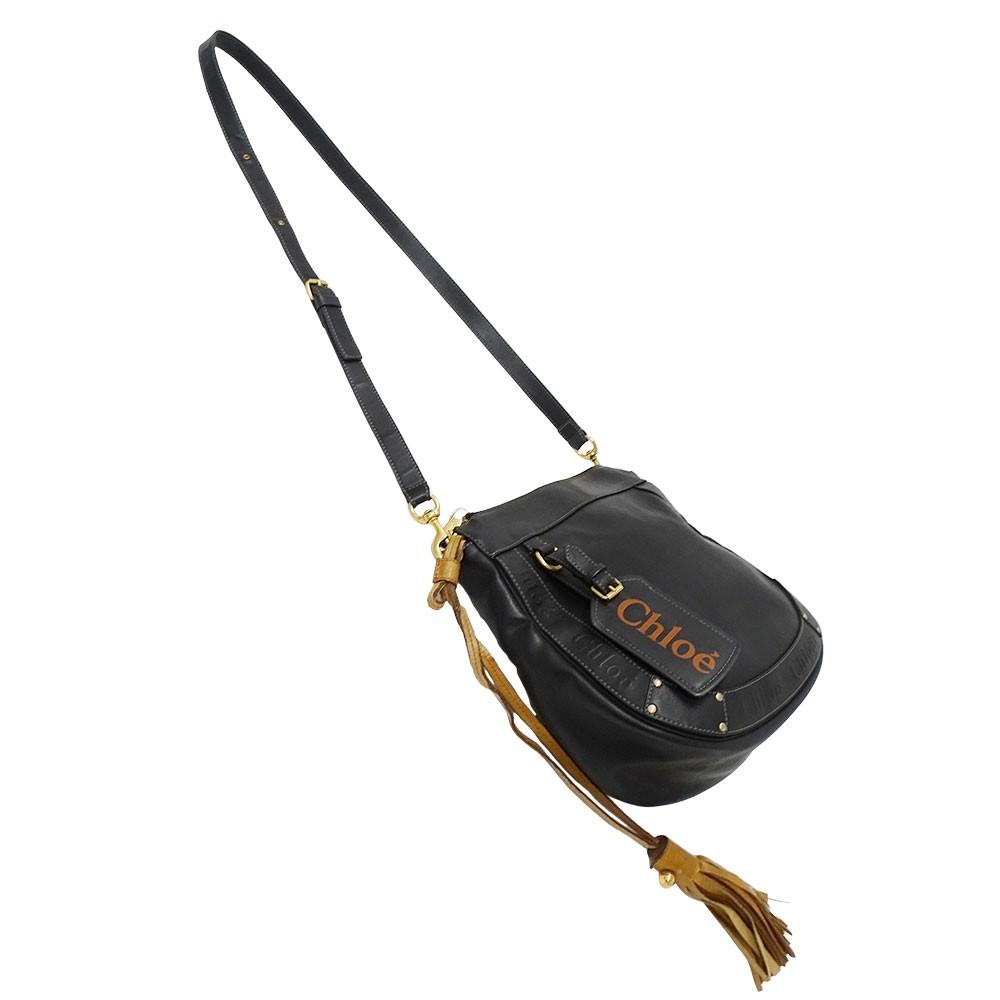Chloe Shoulder Bag Purse Eden Leather Black Authentic