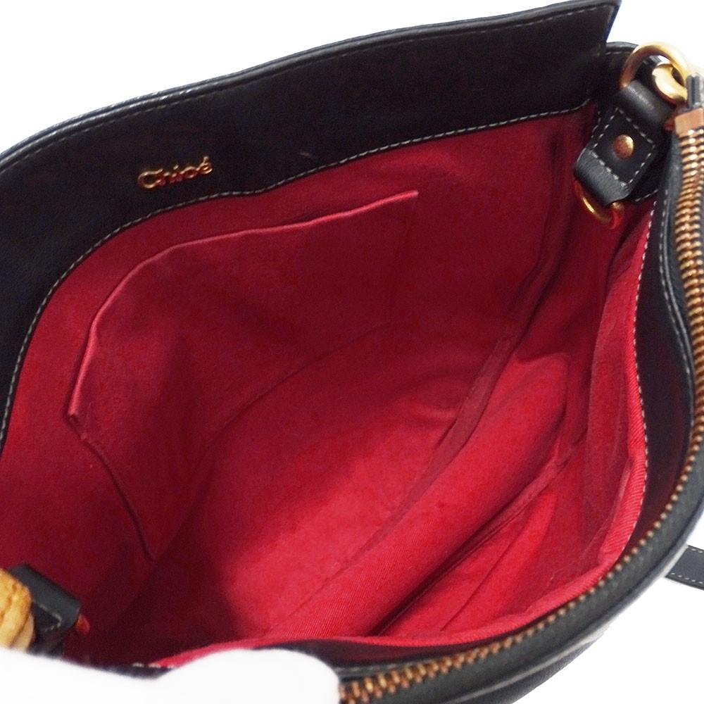 Chloe Shoulder Bag Purse Eden Leather Black Authentic