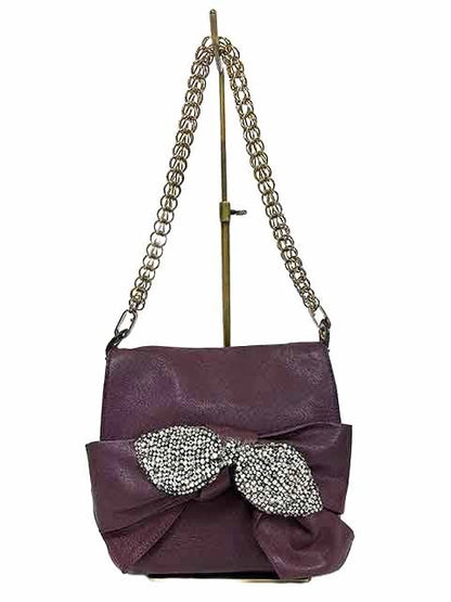 Chloe Hand Shoulder Bag Tote Purse Chain Leather Dark Purple Authentic