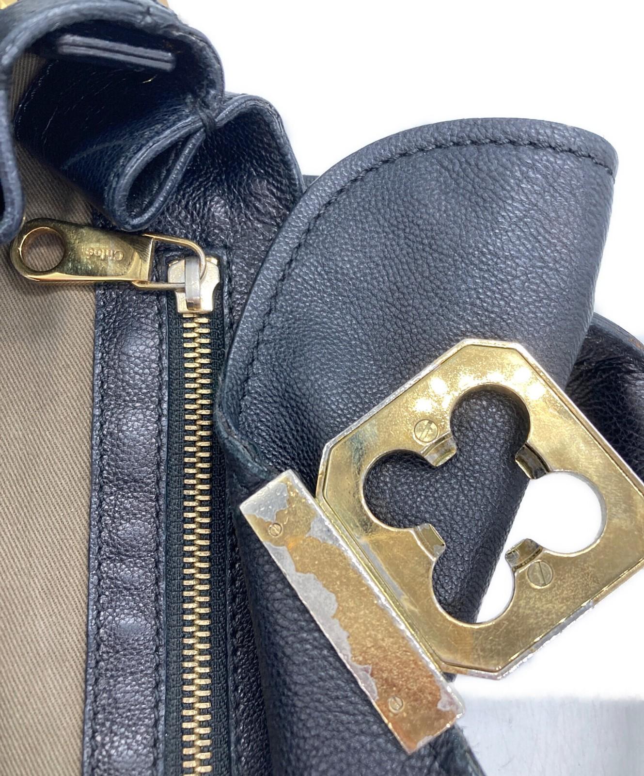 Chloe Hand Shoulder Bag Tote Purse 2way ELSIE Black Authentic