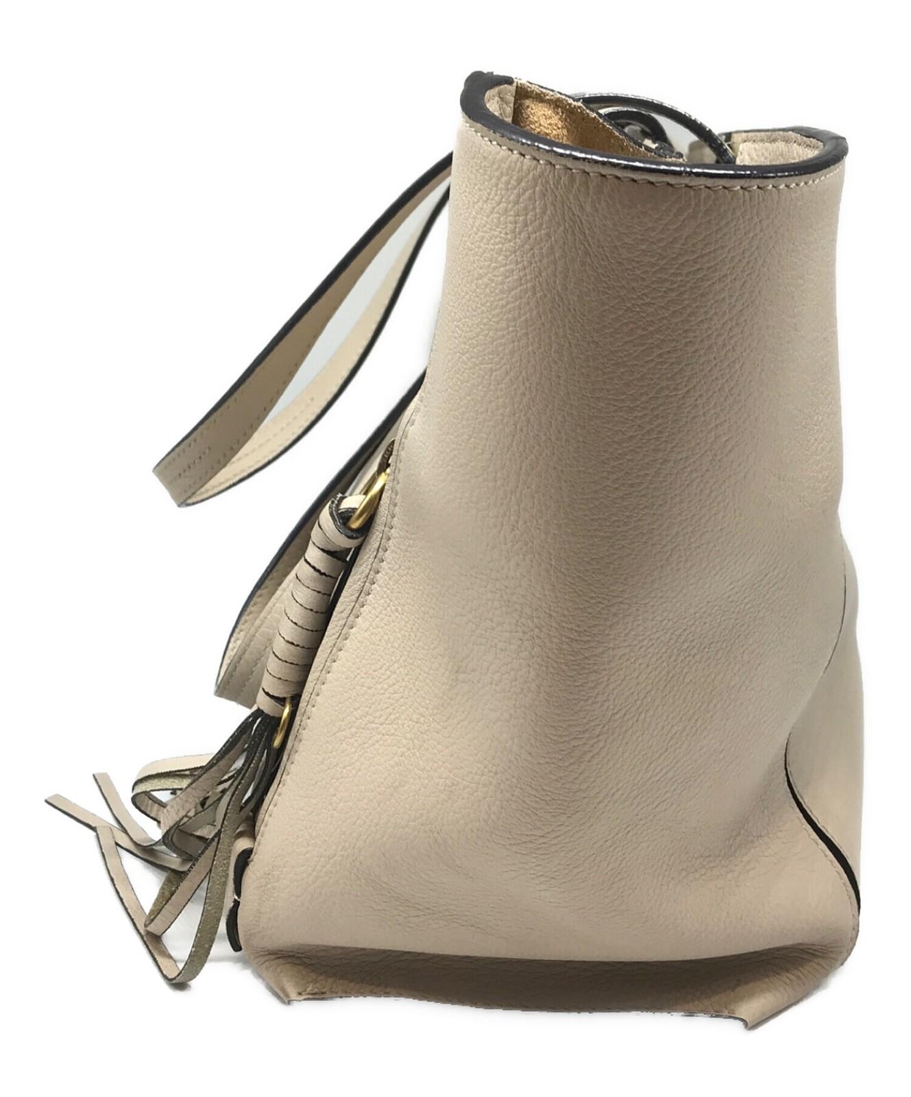 Chloe Hand Bag Tote Purse Milo Beige Authentic