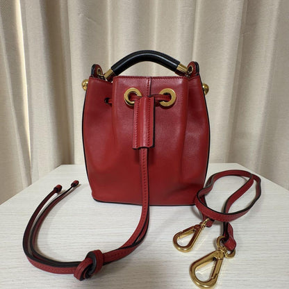 Chloe Hand Shoulder Bag Tote Purse 2way GALA Leather Red Authentic
