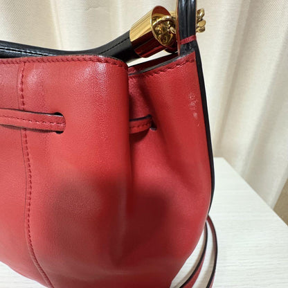 Chloe Hand Shoulder Bag Tote Purse 2way GALA Leather Red Authentic