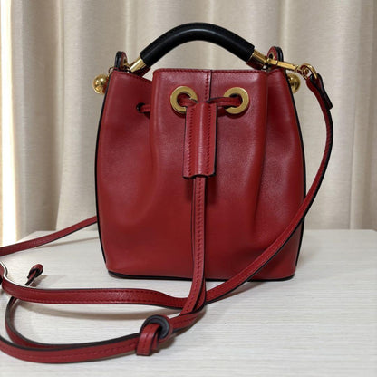 Chloe Hand Shoulder Bag Tote Purse 2way GALA Leather Red Authentic