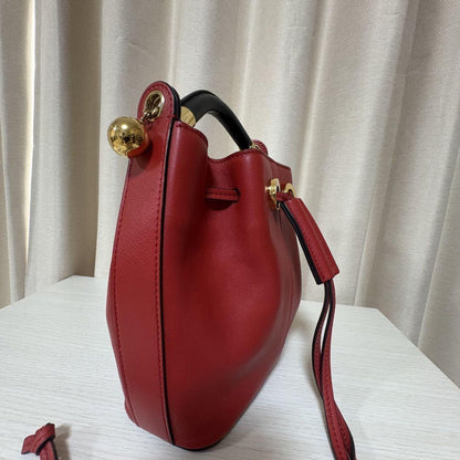 Chloe Hand Shoulder Bag Tote Purse 2way GALA Leather Red Authentic