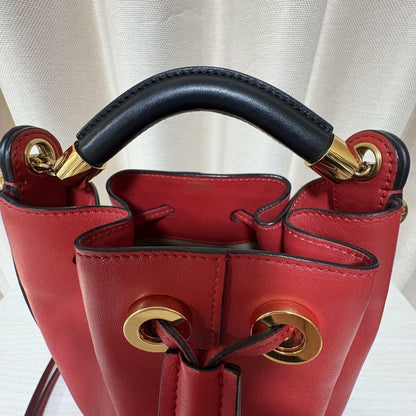 Chloe Hand Shoulder Bag Tote Purse 2way GALA Leather Red Authentic