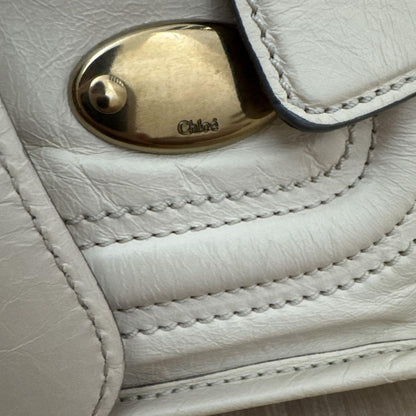 Chloe Hand Bag Tote Purse Leather Off White Authentic