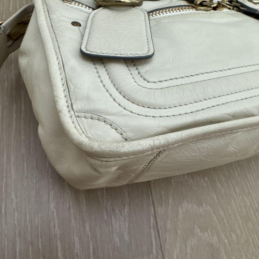 Chloe Hand Bag Tote Purse Leather Off White Authentic