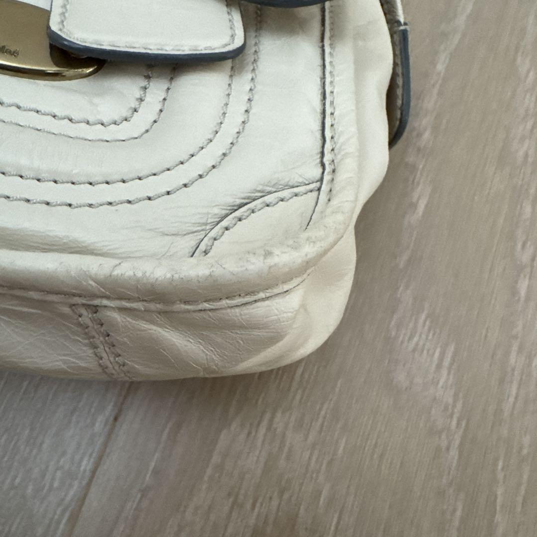 Chloe Hand Bag Tote Purse Leather Off White Authentic