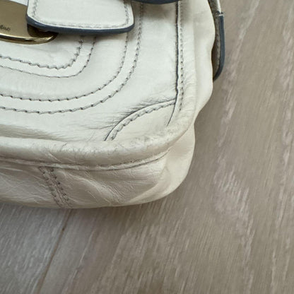 Chloe Hand Bag Tote Purse Leather Off White Authentic