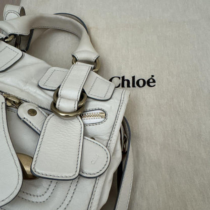 Chloe Hand Bag Tote Purse Leather Off White Authentic