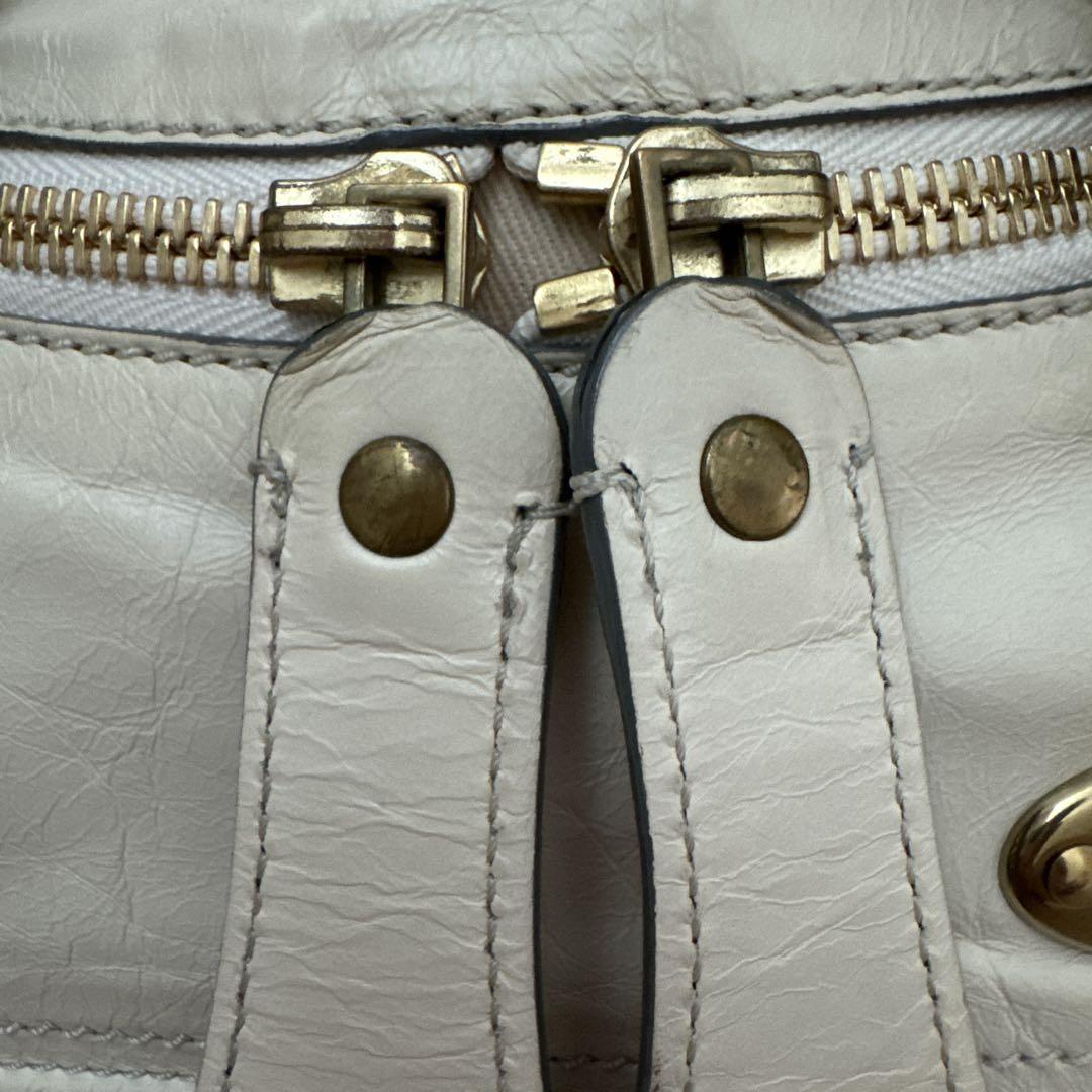 Chloe Hand Bag Tote Purse Leather Off White Authentic