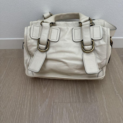 Chloe Hand Bag Tote Purse Leather Off White Authentic