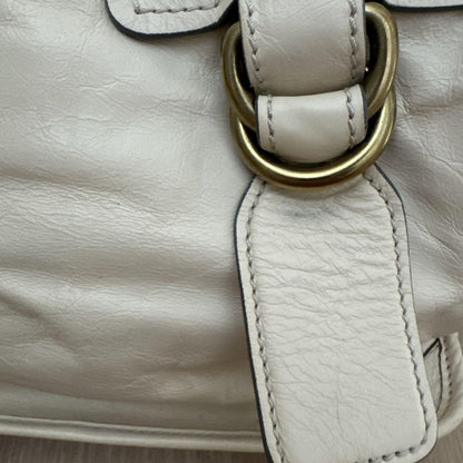 Chloe Hand Bag Tote Purse Leather Off White Authentic