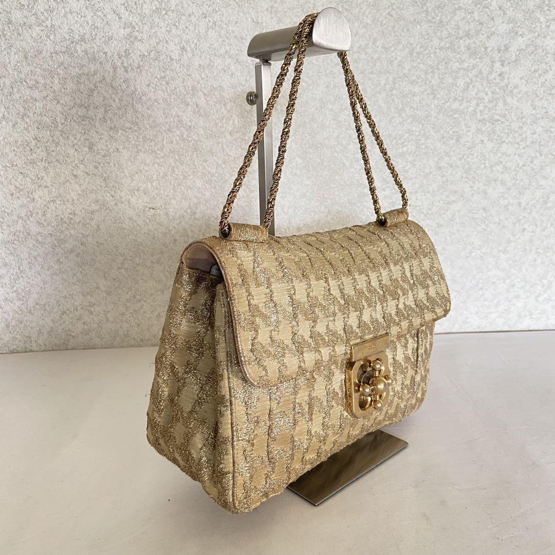 Chloe Shoulder Bag Purse 2way Elsie Gold Authentic