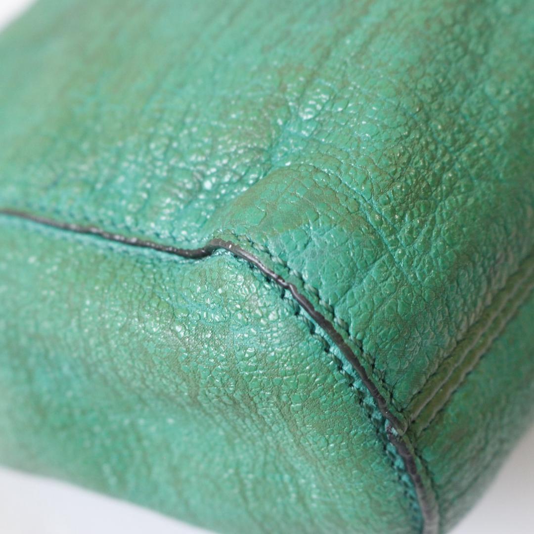 MULBERRY Shoulder Bag Purse Chain Leather Green Authentic