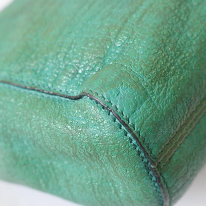 MULBERRY Shoulder Bag Purse Chain Leather Green Authentic