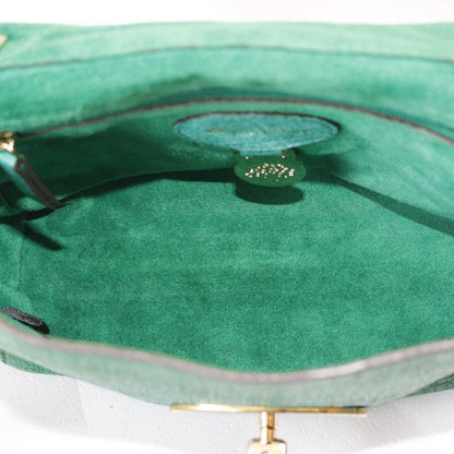 MULBERRY Shoulder Bag Purse Chain Leather Green Authentic
