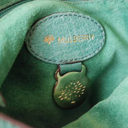 MULBERRY Shoulder Bag Purse Chain Leather Green Authentic