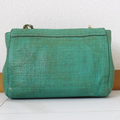 MULBERRY Shoulder Bag Purse Chain Leather Green Authentic
