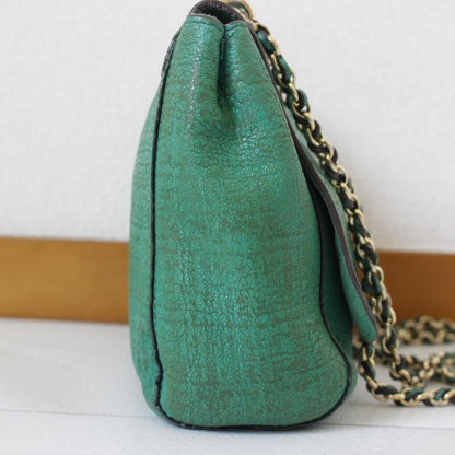 MULBERRY Shoulder Bag Purse Chain Leather Green Authentic