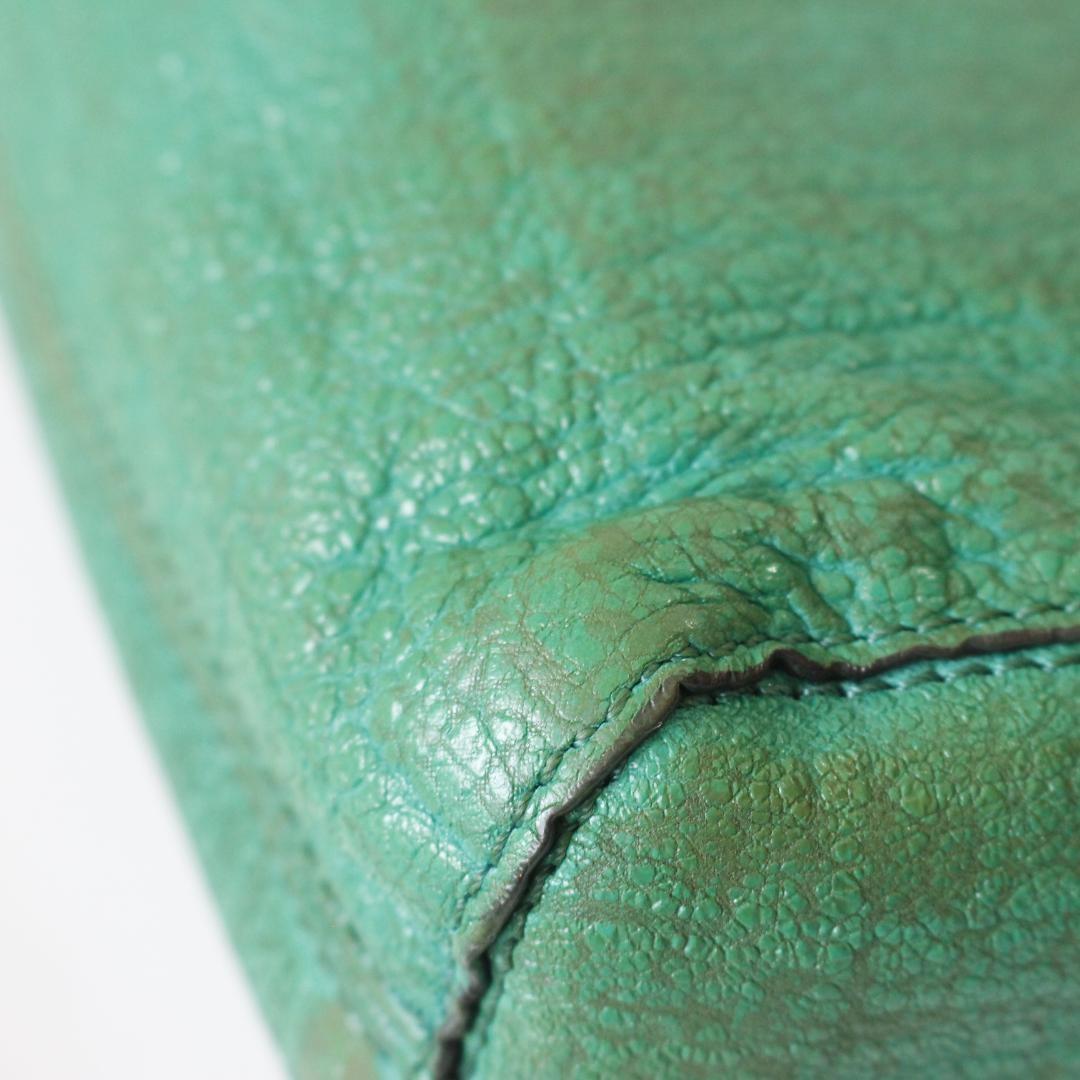 MULBERRY Shoulder Bag Purse Chain Leather Green Authentic