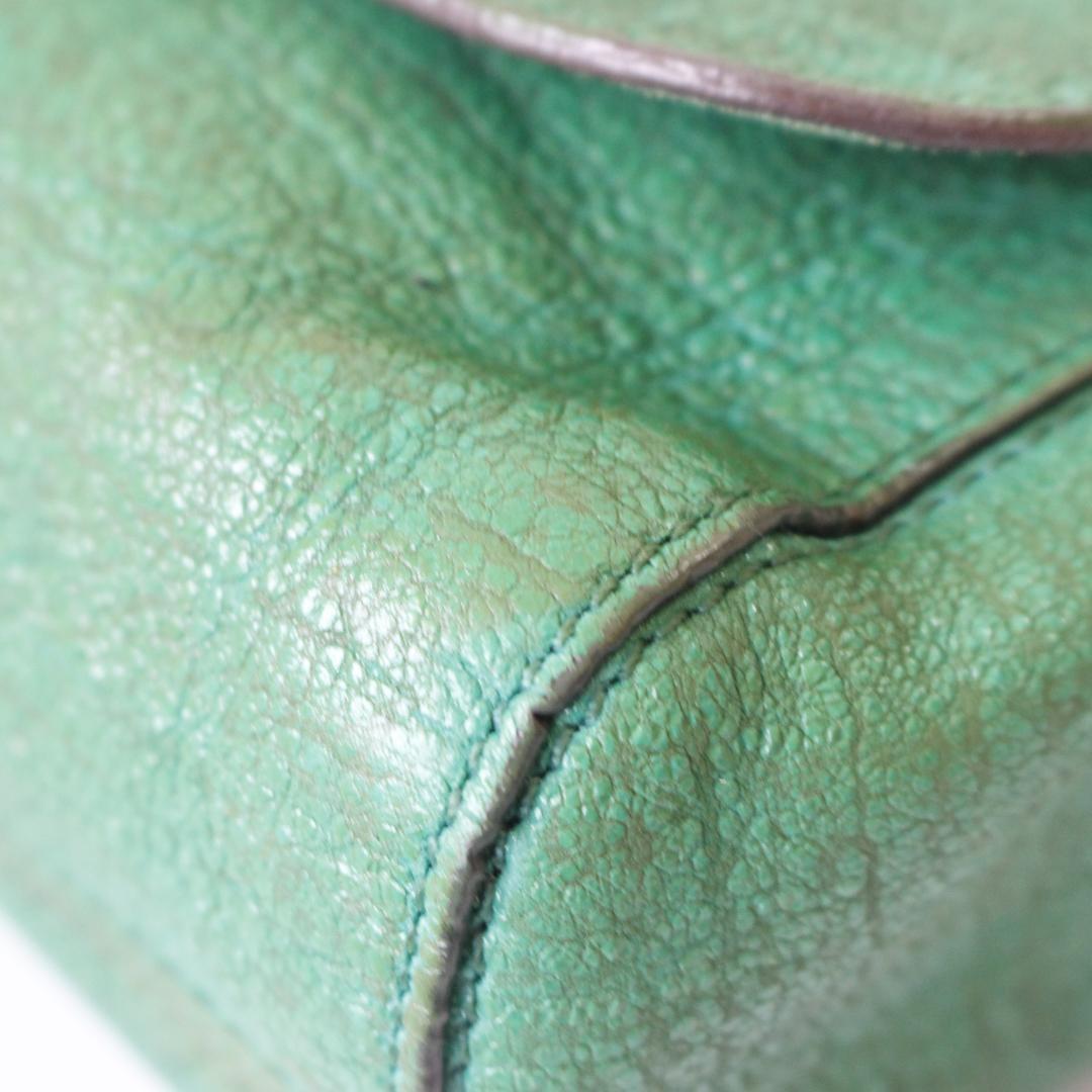 MULBERRY Shoulder Bag Purse Chain Leather Green Authentic