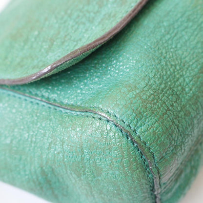 MULBERRY Shoulder Bag Purse Chain Leather Green Authentic