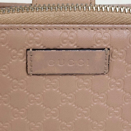 GUCCI Wallet GG Monogram Shima Bi-fold Flap Compact Pink Leather Authentic Used