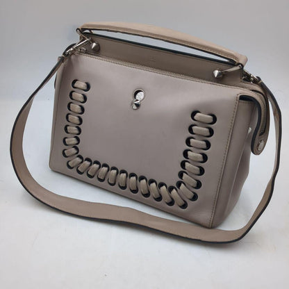 FENDI Hand Shoulder Bag Tote Purse 2way Greige Authentic