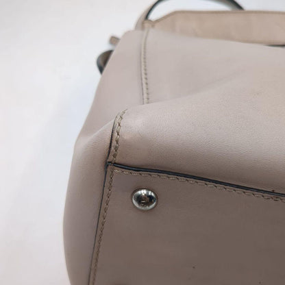 FENDI Hand Shoulder Bag Tote Purse 2way Greige Authentic