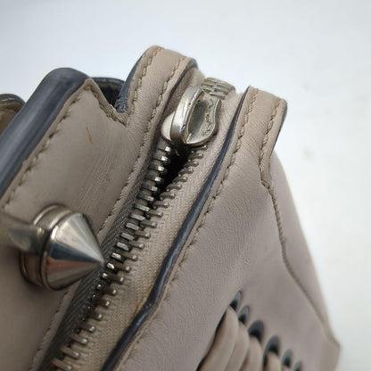 FENDI Hand Shoulder Bag Tote Purse 2way Greige Authentic