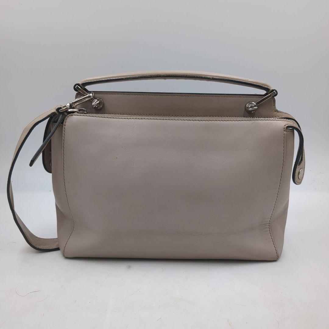 FENDI Hand Shoulder Bag Tote Purse 2way Greige Authentic