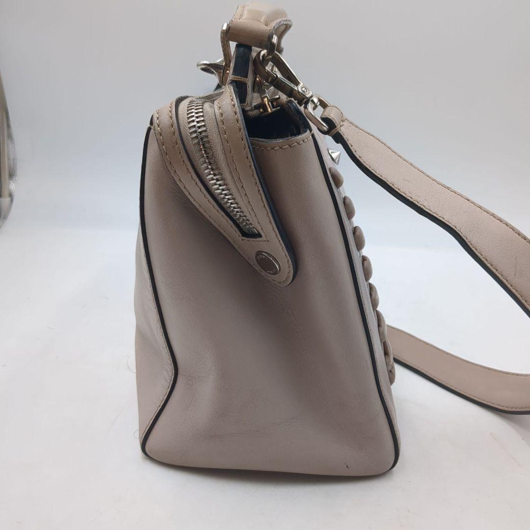 FENDI Hand Shoulder Bag Tote Purse 2way Greige Authentic