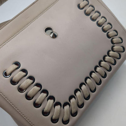 FENDI Hand Shoulder Bag Tote Purse 2way Greige Authentic