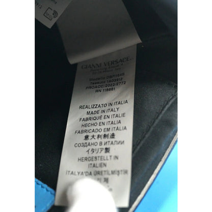 VERSACE Shoulder Bag Purse Chain Medusa Quilting Leather Blue Authentic