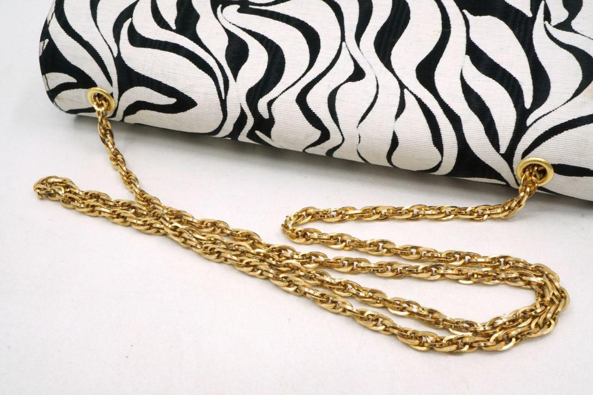 VERSACE Shoulder Bag Purse Chain Nylon Black Authentic