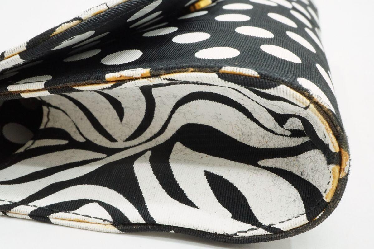 VERSACE Shoulder Bag Purse Chain Nylon Black Authentic