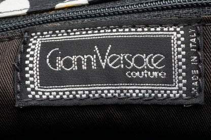 VERSACE Shoulder Bag Purse Chain Nylon Black Authentic
