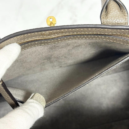 MULBERRY Bayswater Handbag Shoulder Bag Purse Gray beige Leather Used Authentic