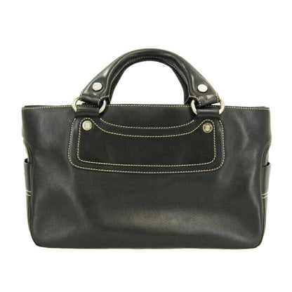 CELINE Hand Bag Tote Purse Boogie Leather Black Authentic