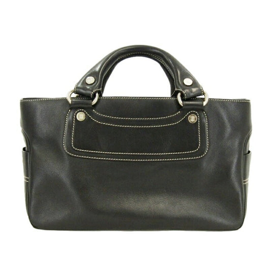 CELINE Hand Bag Tote Purse Boogie Leather Black Authentic